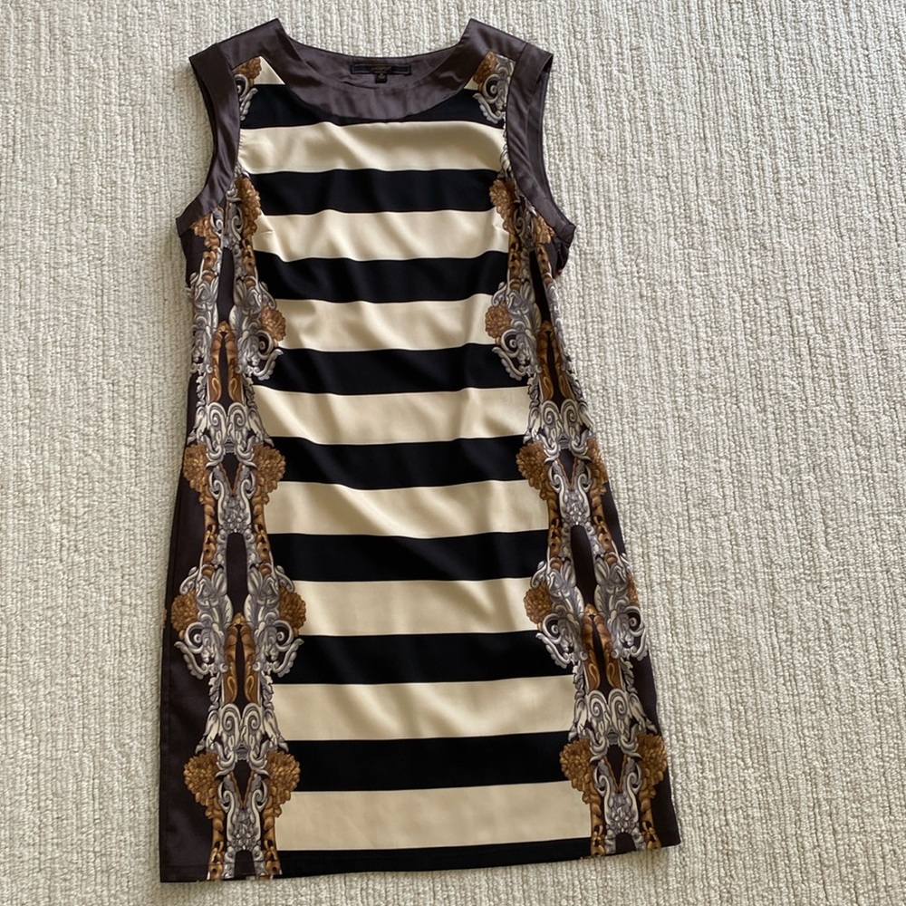 Maxsport sleeveless dress.  Size medium. Black and cream stripes.